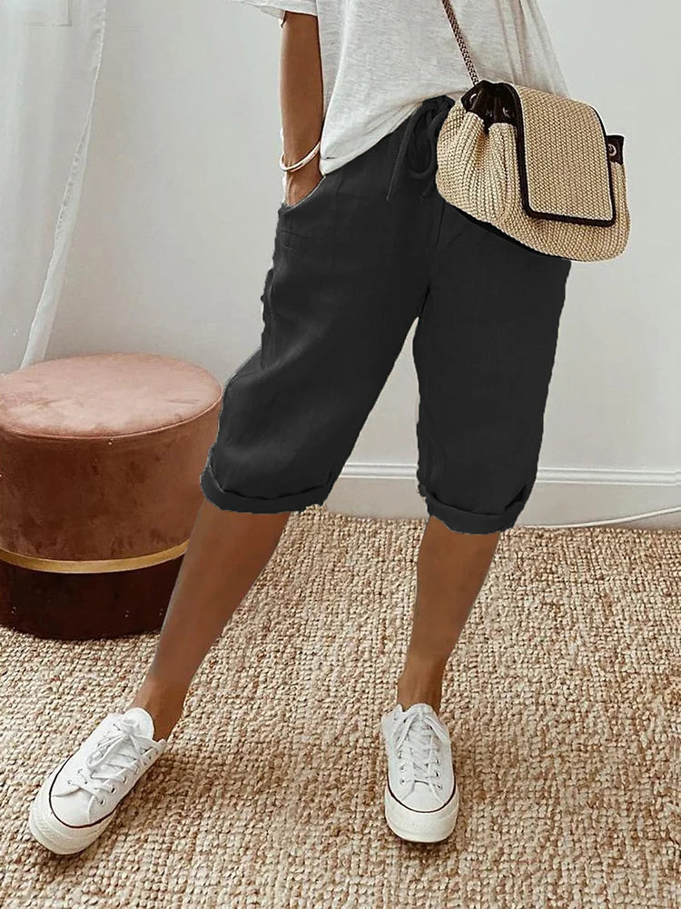 Korte Linnen Zomer Broek Dames
