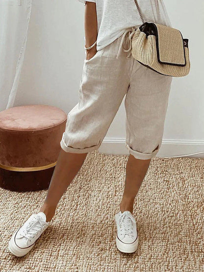 Korte Linnen Zomer Broek Dames