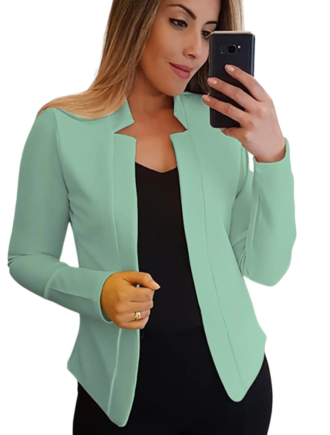 Nette Dames Blazer Met Open Voorkant