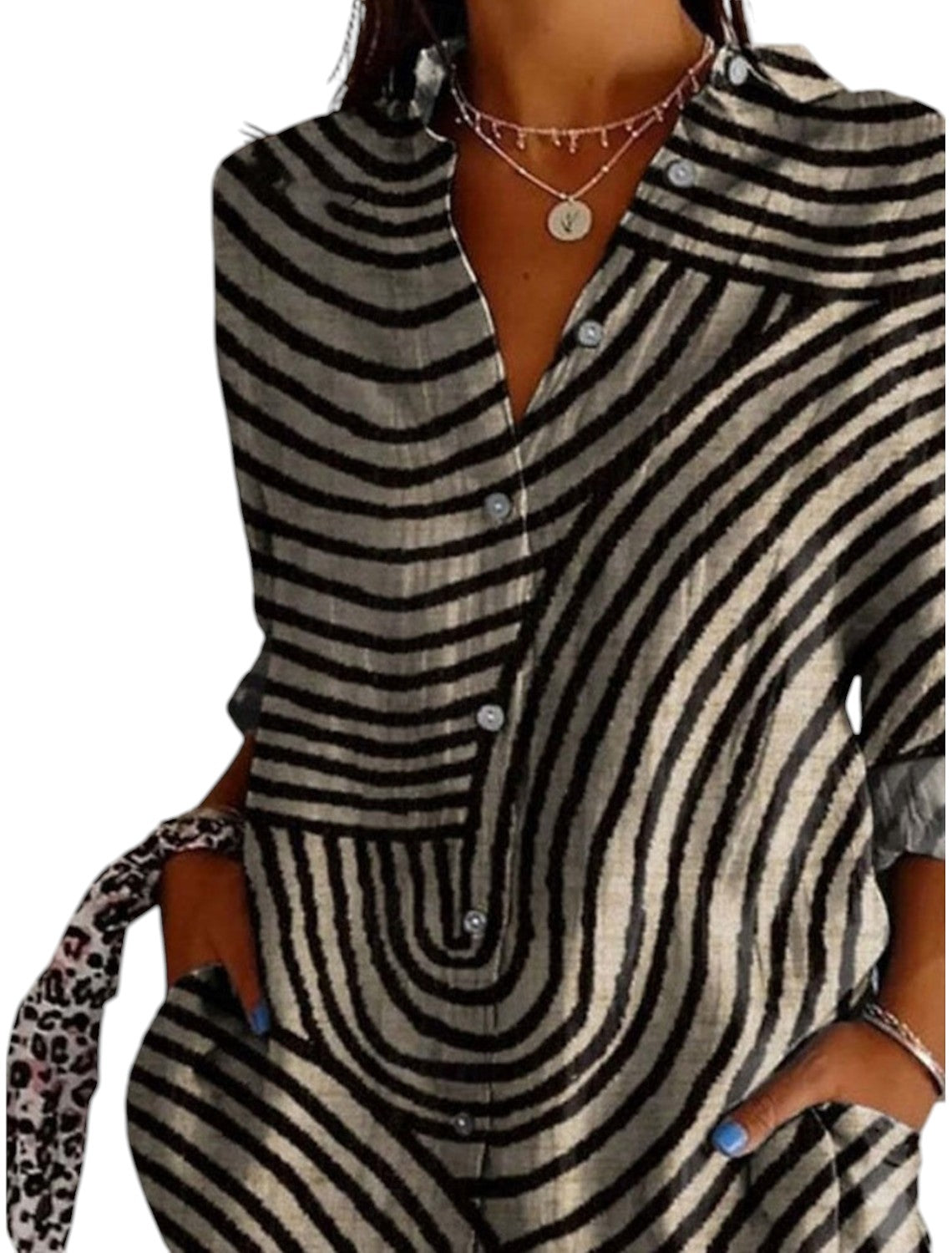 Dames Zomer Blouse Met Lange Mouwen
