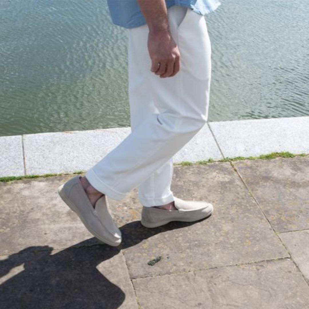 Half Leren Suède Loafers - George