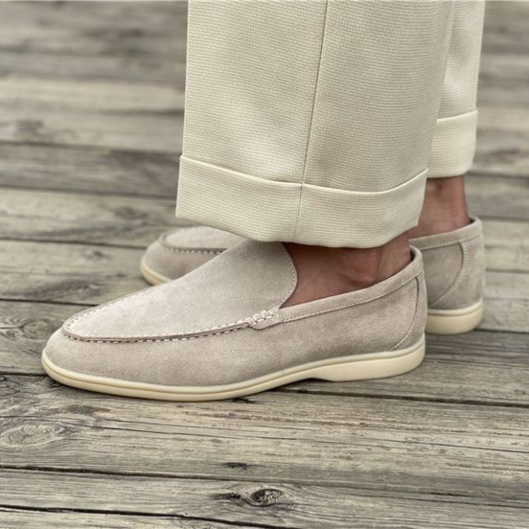 Half Leren Suède Loafers - George
