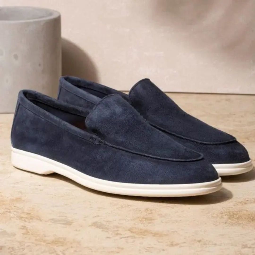 Half Leren Suède Loafers - George
