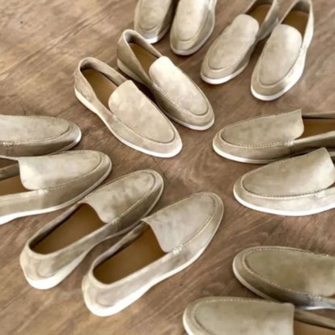 Half Leren Suède Loafers - George