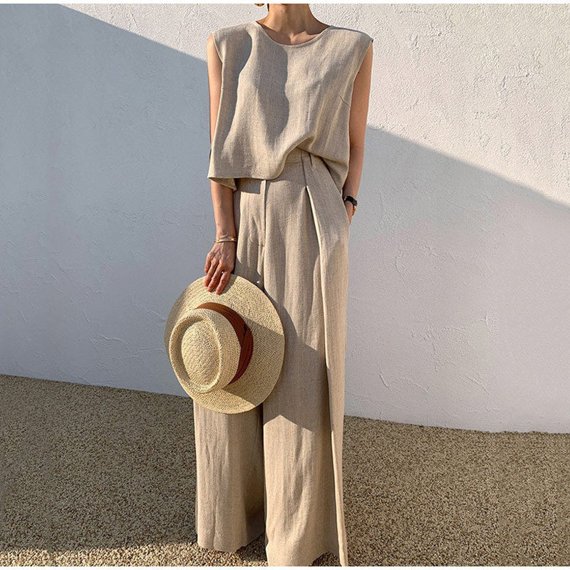 2-Delige Zomer Set Mouwloze Top & Comfortabele Broek