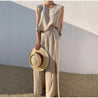 2-Delige Zomer Set Mouwloze Top & Comfortabele Broek