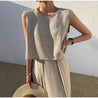 2-Delige Zomer Set Mouwloze Top & Comfortabele Broek