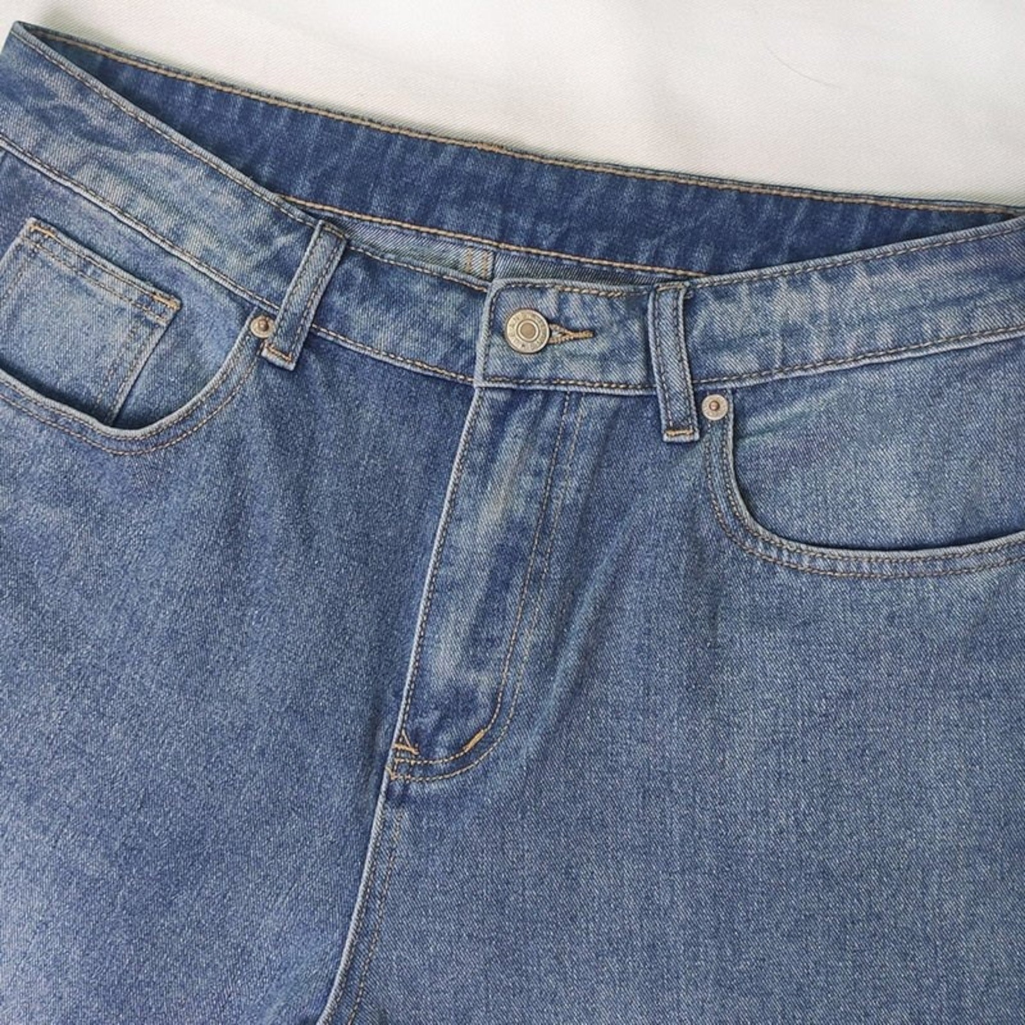 Stijlvolle Denim Jeans Met Wijde Pijpen | Hoge Taille