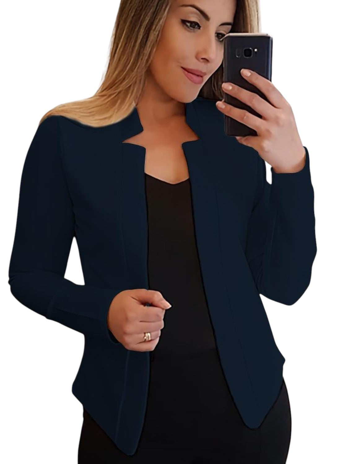 Nette Dames Blazer Met Open Voorkant