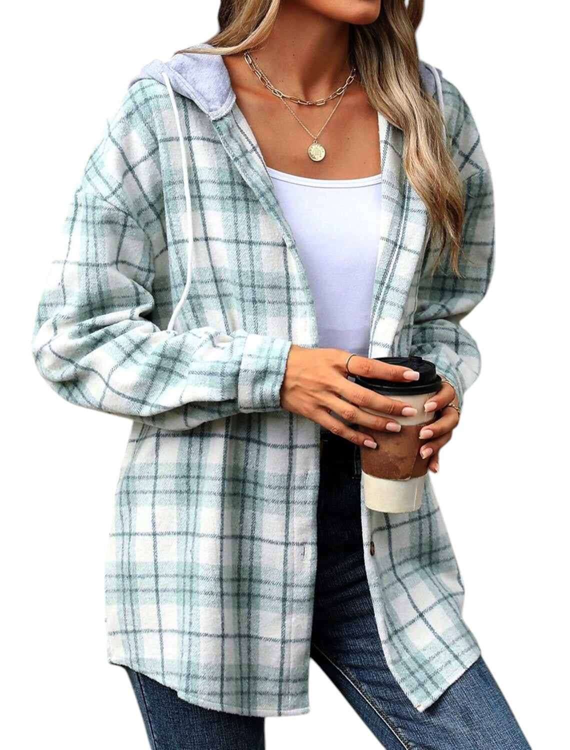 Casual Geblokt Vest Met Capuchon Dames