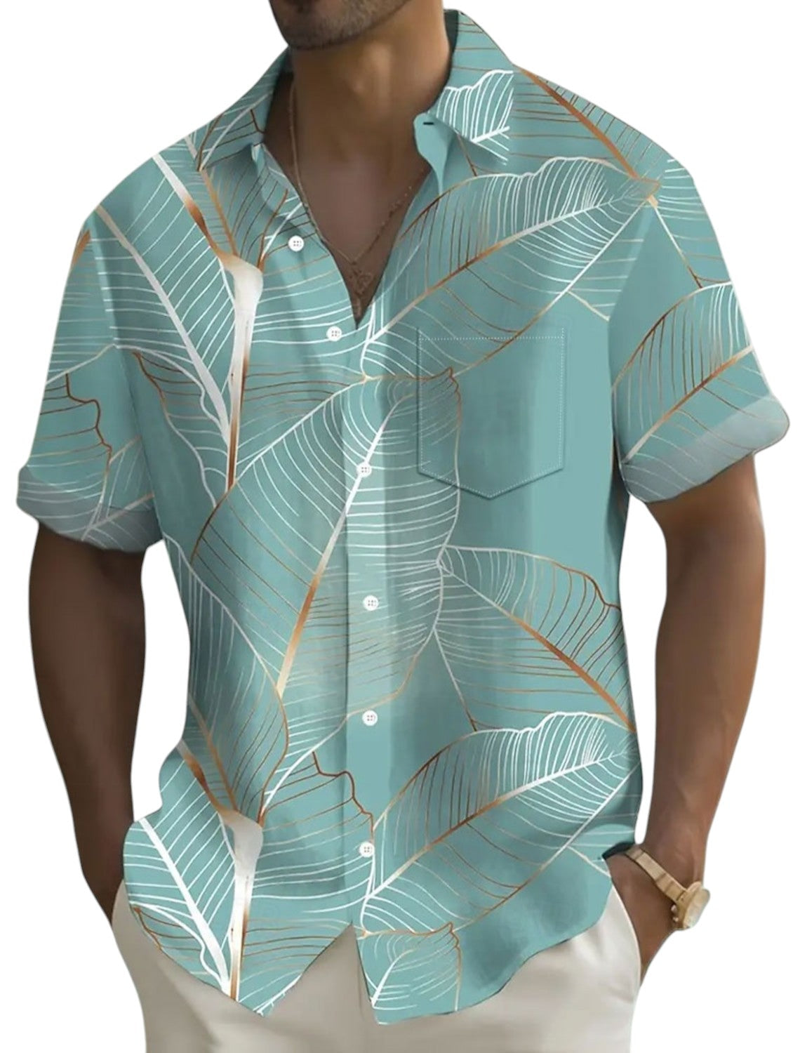 Stijlvolle Tropische Heren Blouse