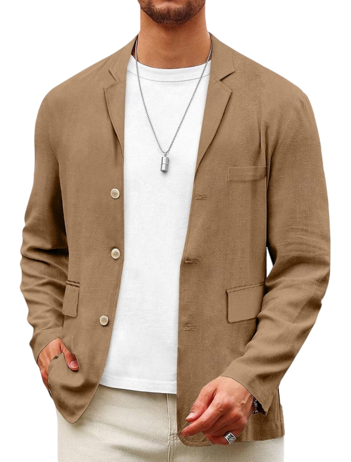 Katoenen Slim Fit Blazer Heren