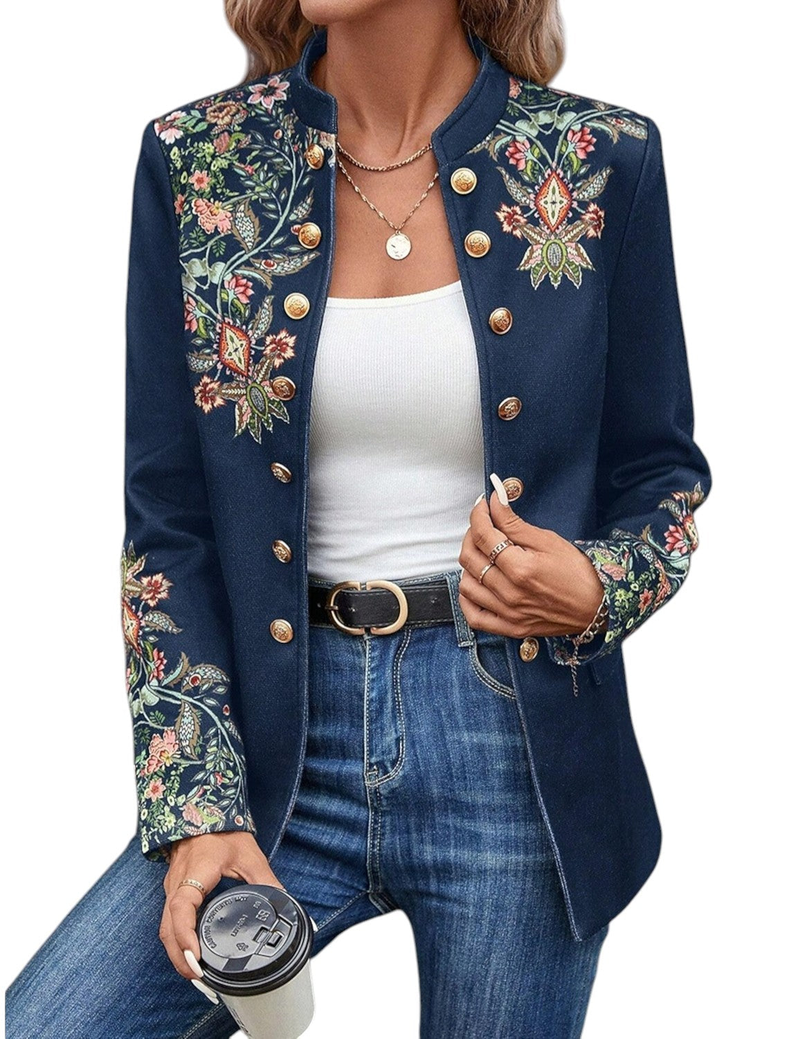 Stijlvol Dames Jasje Met Bloemenprint