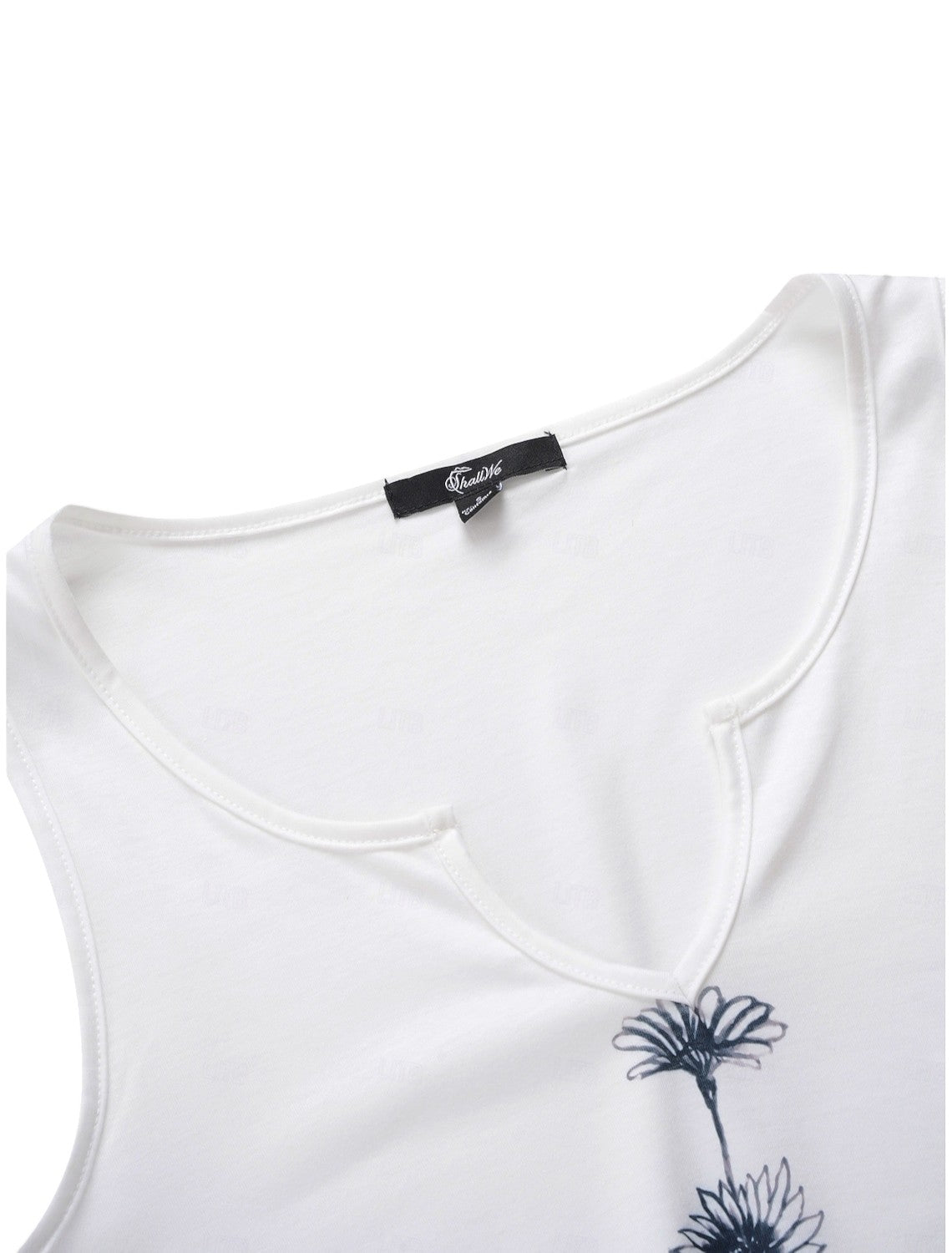 Mouwloze Basic Top Met Bloemenprint