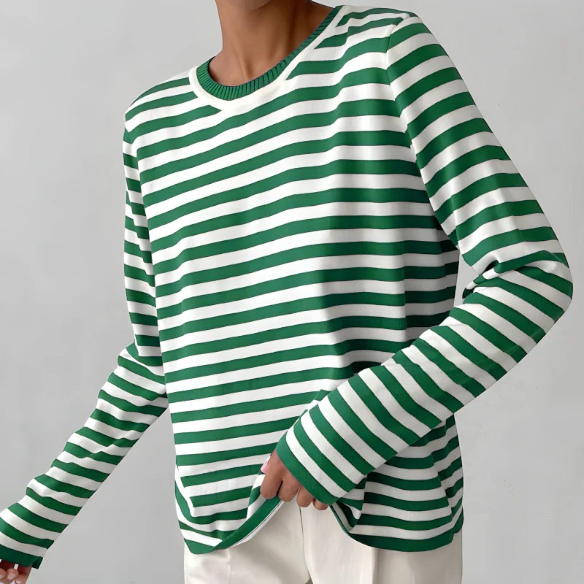 Leona | Klassiek Gestreept Shirt Met Lange Mouwen