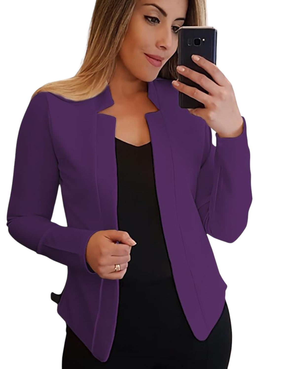 Nette Dames Blazer Met Open Voorkant