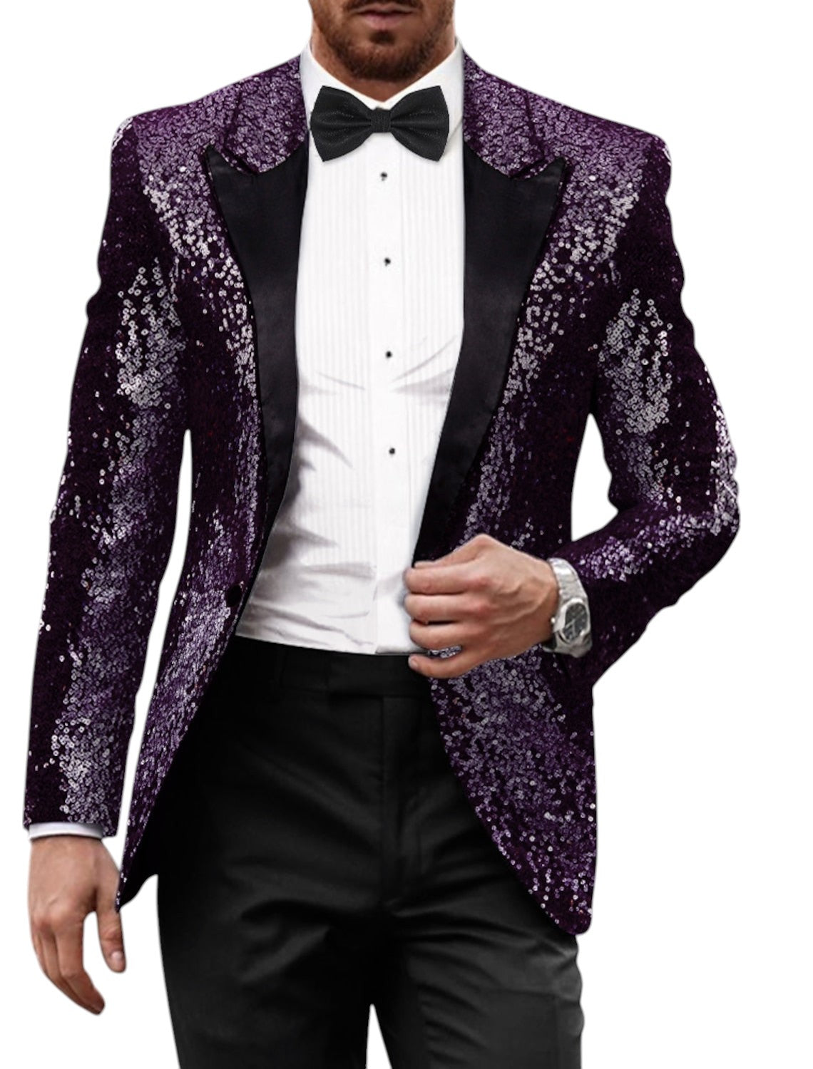 Retro Glitter Blazer Voor Mannen