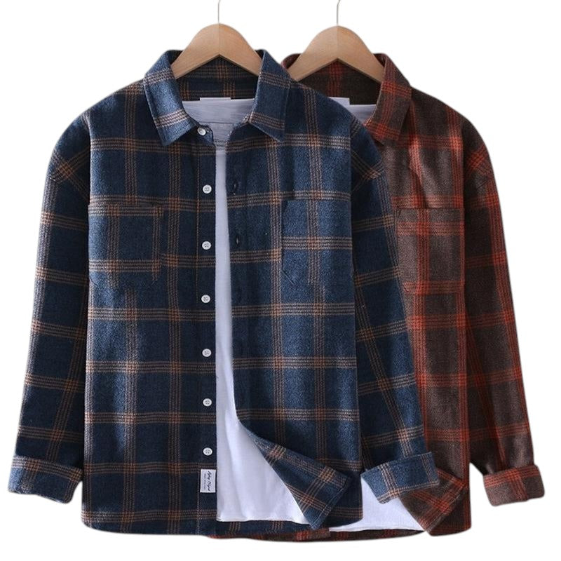 Casual Heren Blouse Geruit Met Lange Mouwen