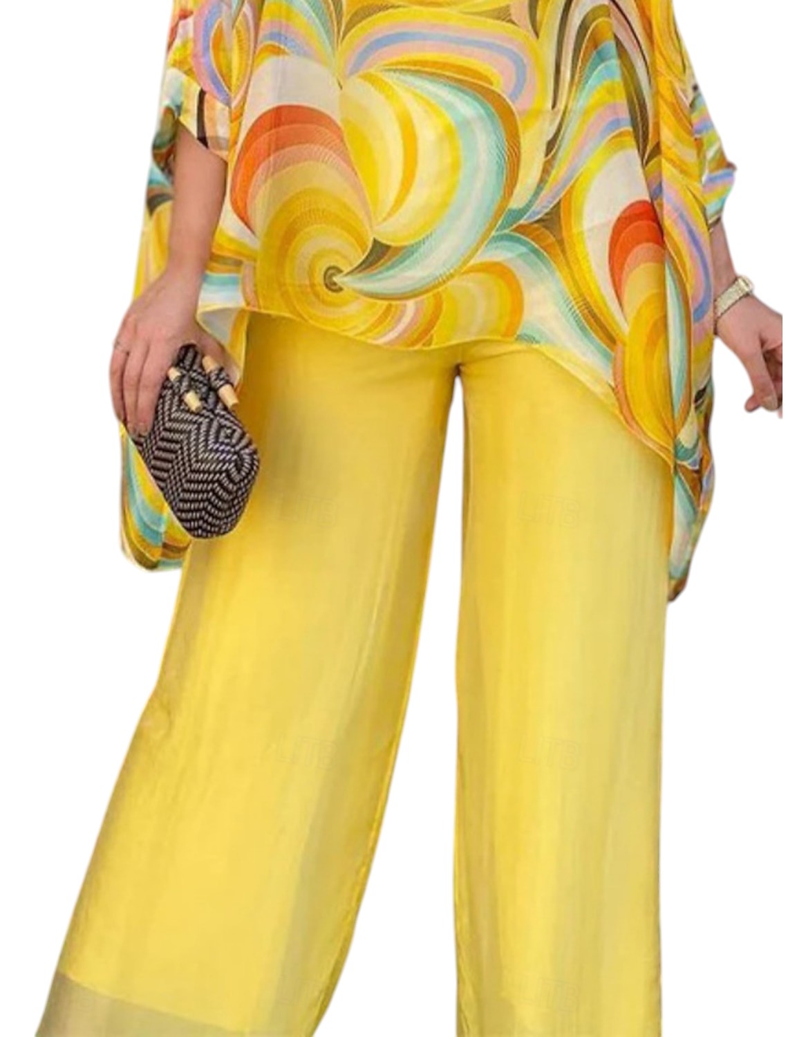 Elegante 2-Delige Set Top Met Lange Mouwen en Bijpassende Broek