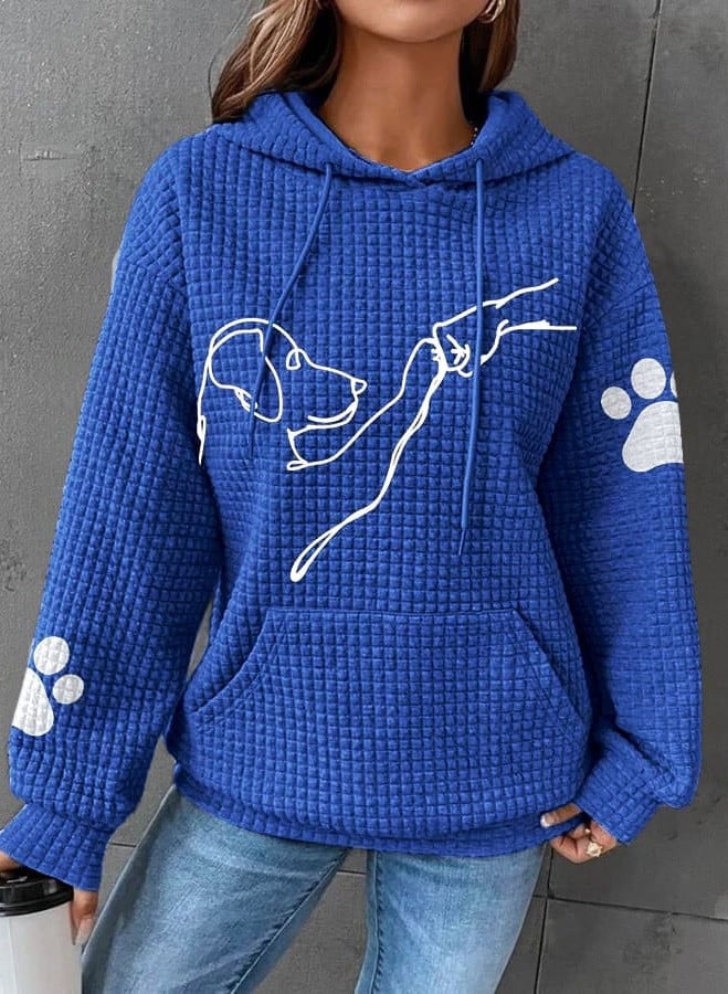 Casual Hoodie Met Hondenprint Dames