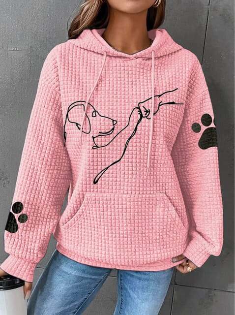 Casual Hoodie Met Hondenprint Dames