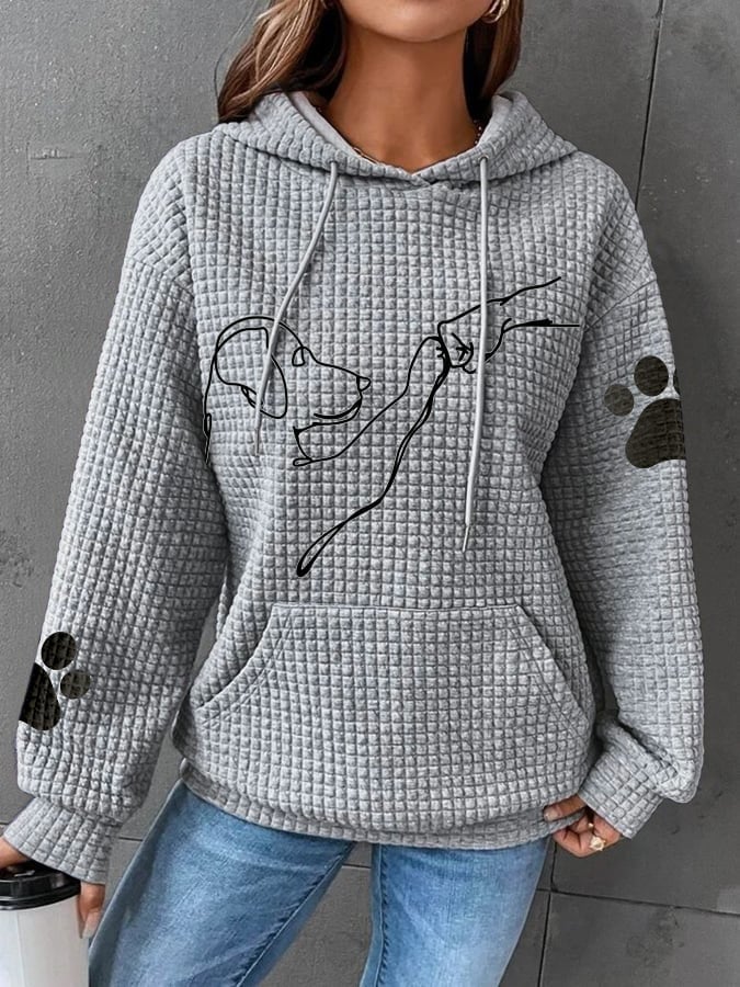 Casual Hoodie Met Hondenprint Dames