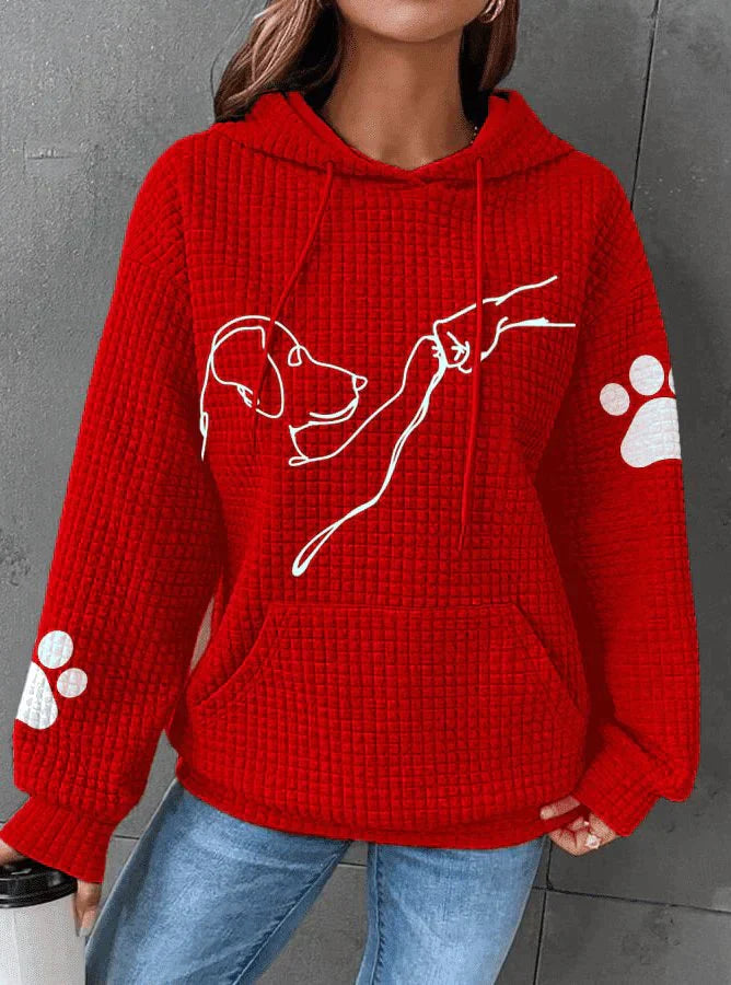 Casual Hoodie Met Hondenprint Dames