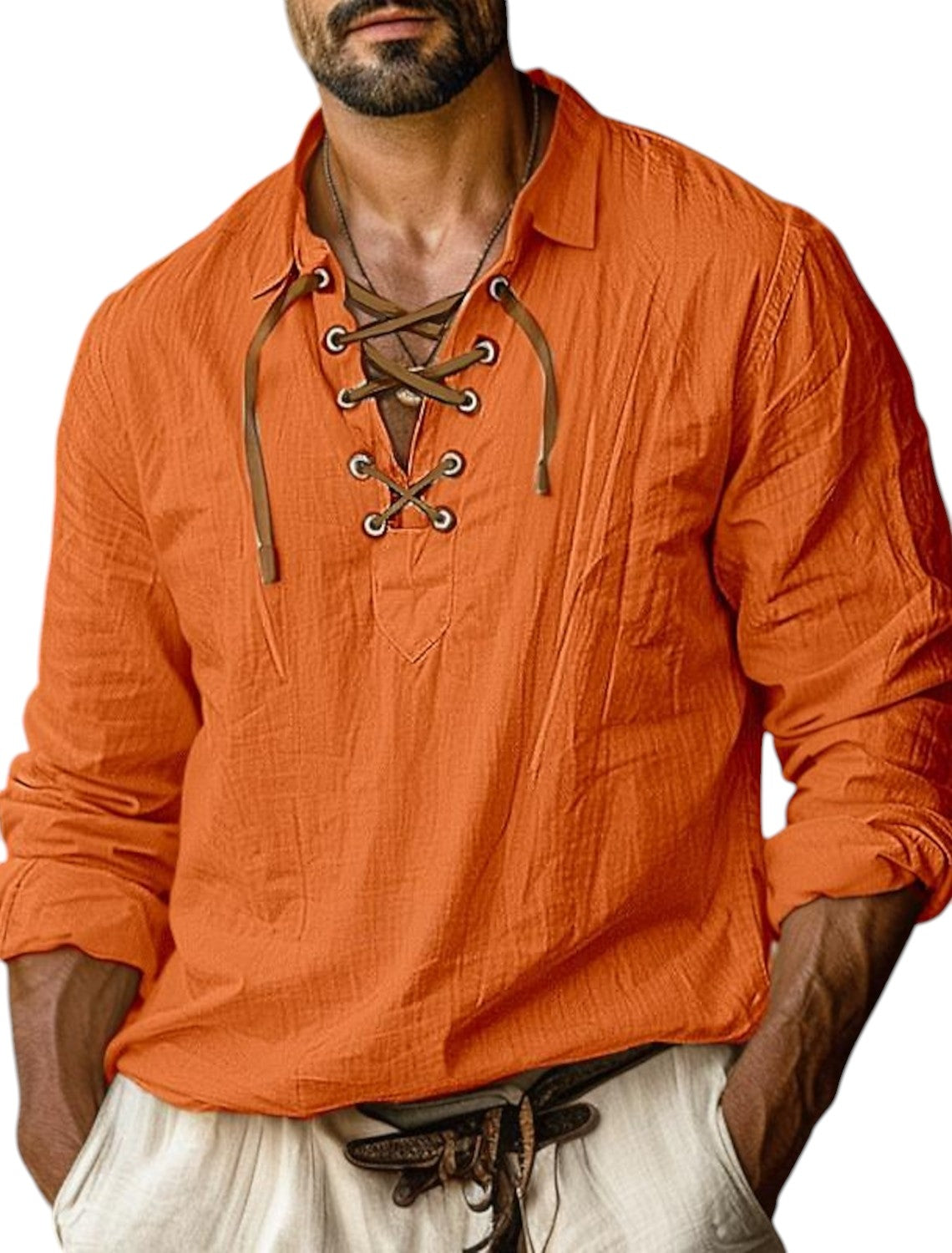 Linnen Zomer Shirt Met Lange Mouwen