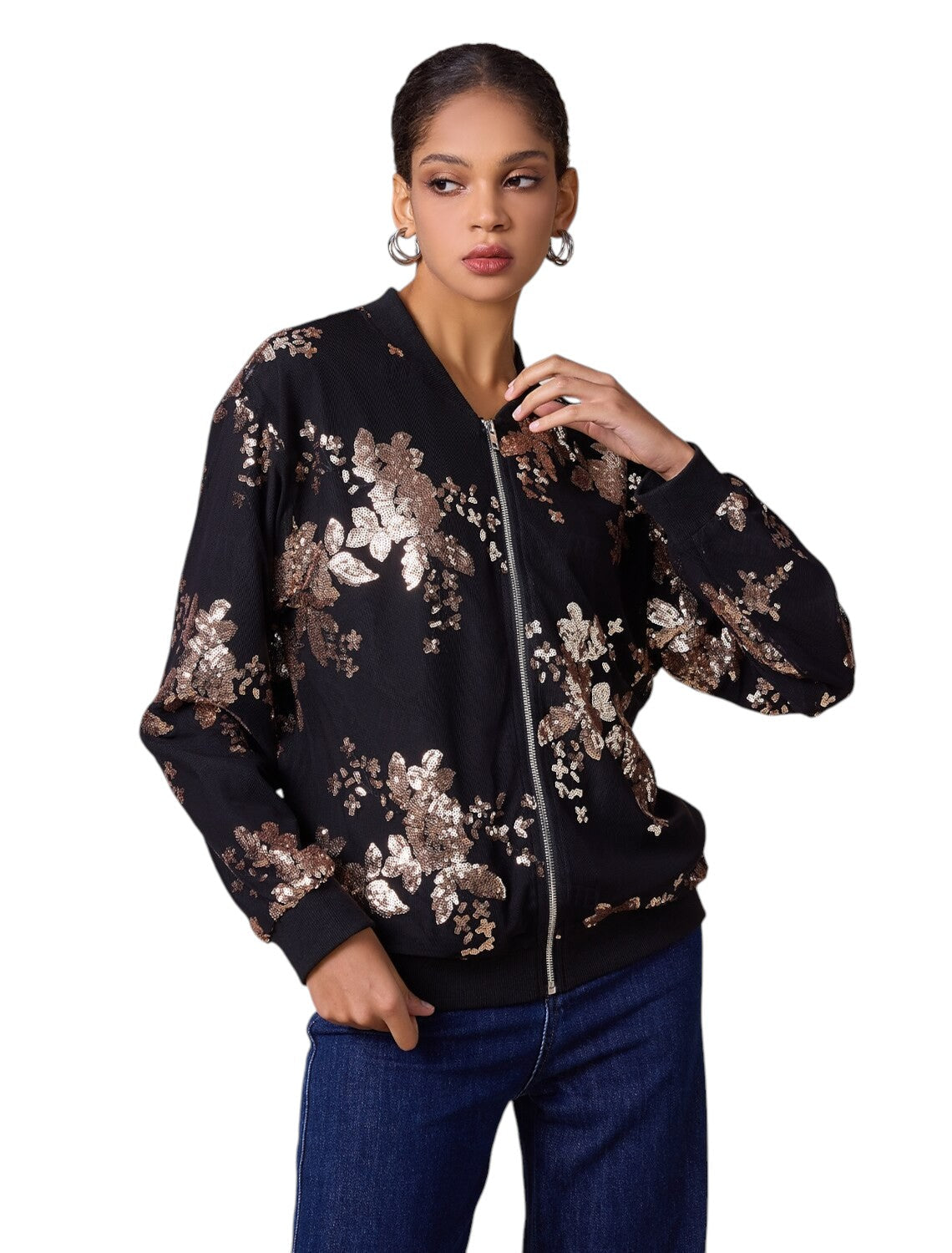 Stijlvol Dames Jasje Met Bloemenprint