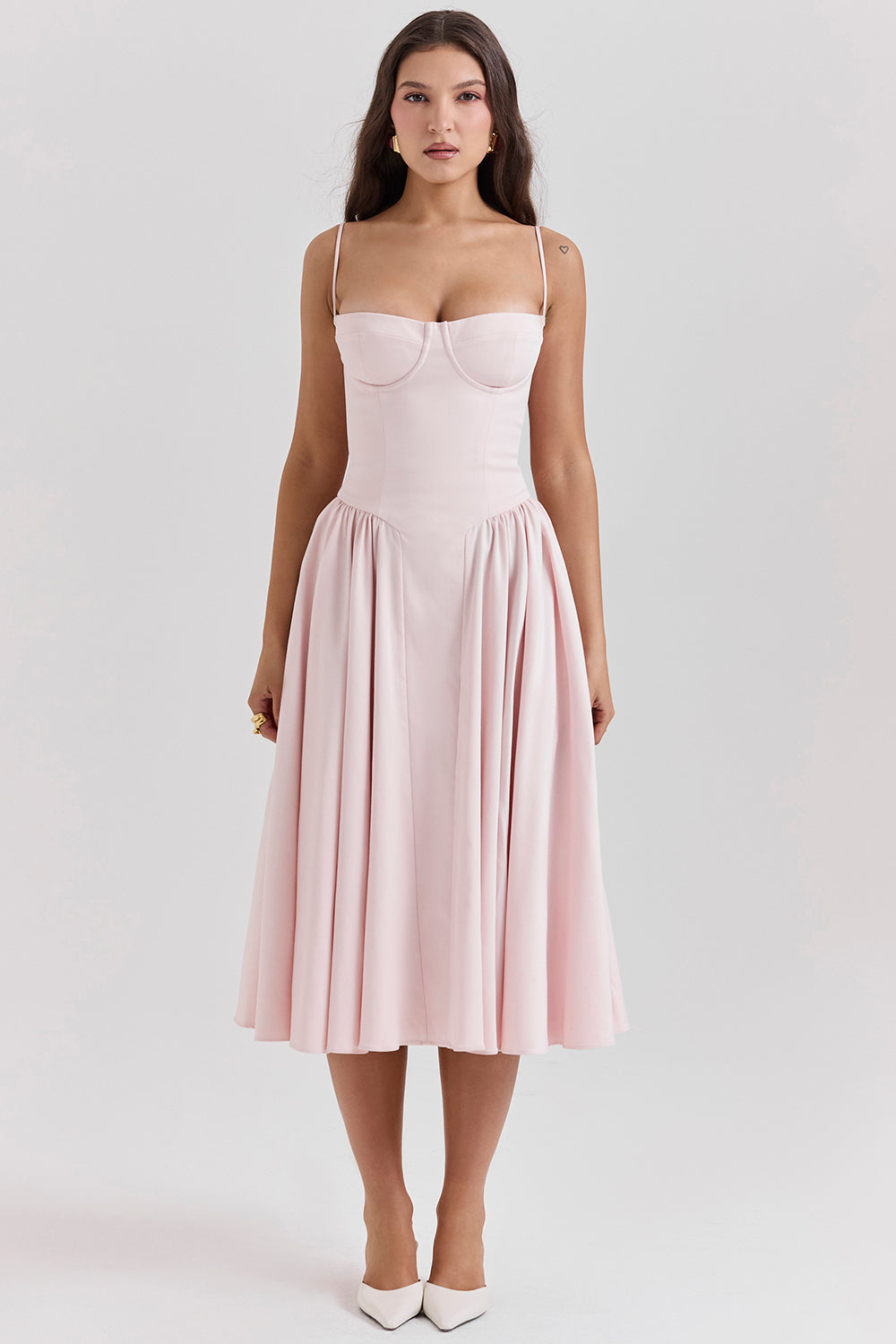 Korset Midi Zomerjurk Met Open Rug