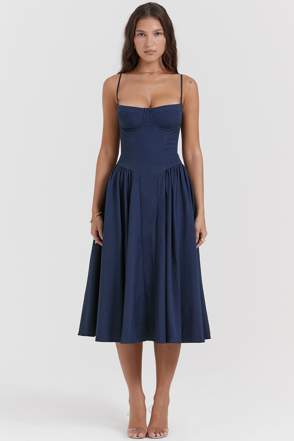 Korset Midi Zomerjurk Met Open Rug