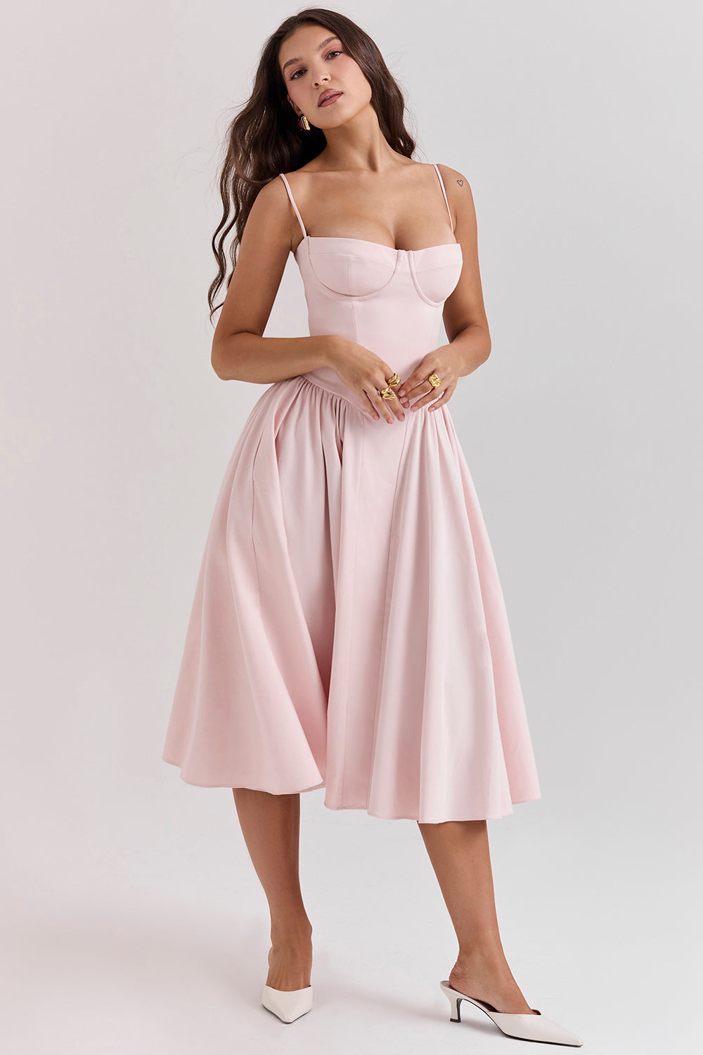 Korset Midi Zomerjurk Met Open Rug