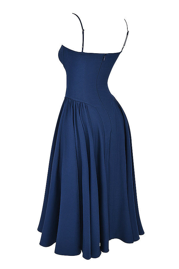 Korset Midi Zomerjurk Met Open Rug