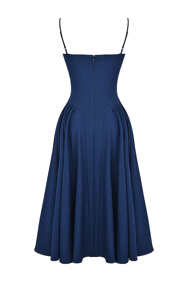 Korset Midi Zomerjurk Met Open Rug