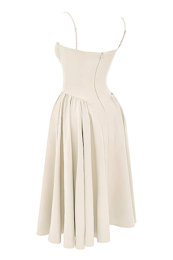 Korset Midi Zomerjurk Met Open Rug