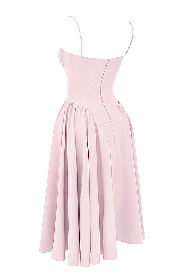 Korset Midi Zomerjurk Met Open Rug