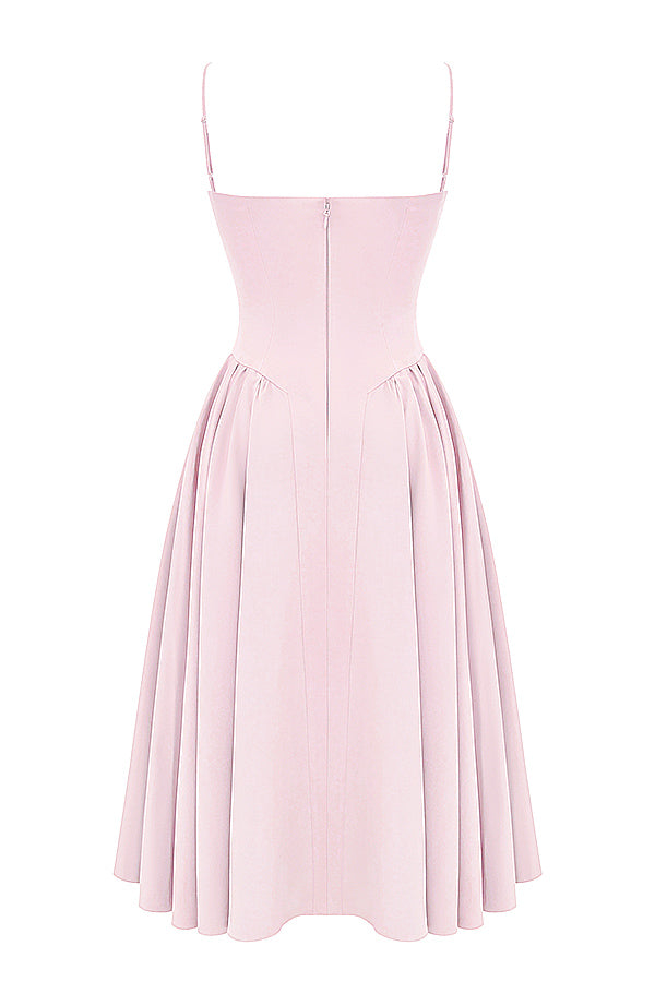 Korset Midi Zomerjurk Met Open Rug