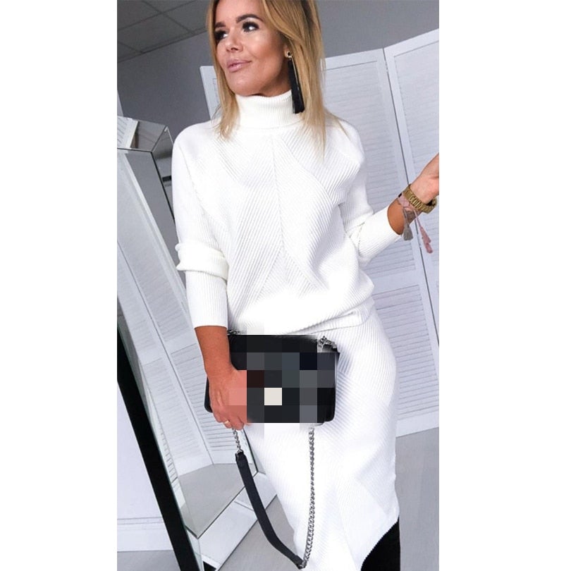 Trendy Gebreide Coltrui En Rok | Winter