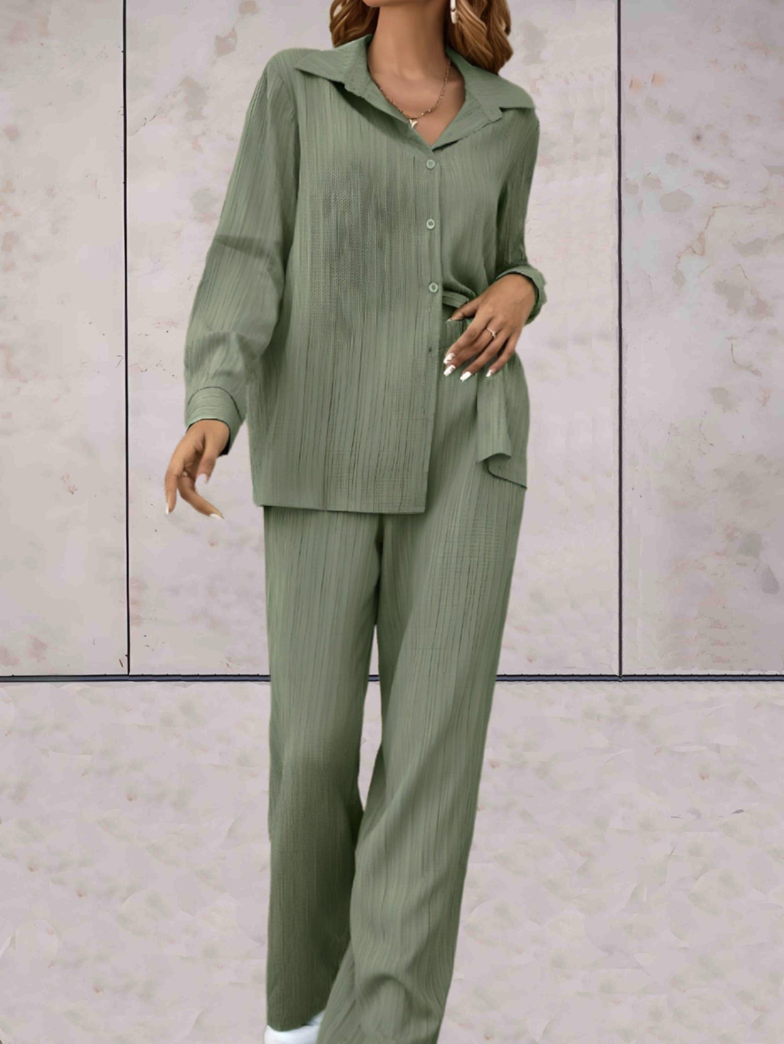 Oversized 2-Delige Comfortabele Wijde Set Met Hoge taille Voor Dames - Sylvia