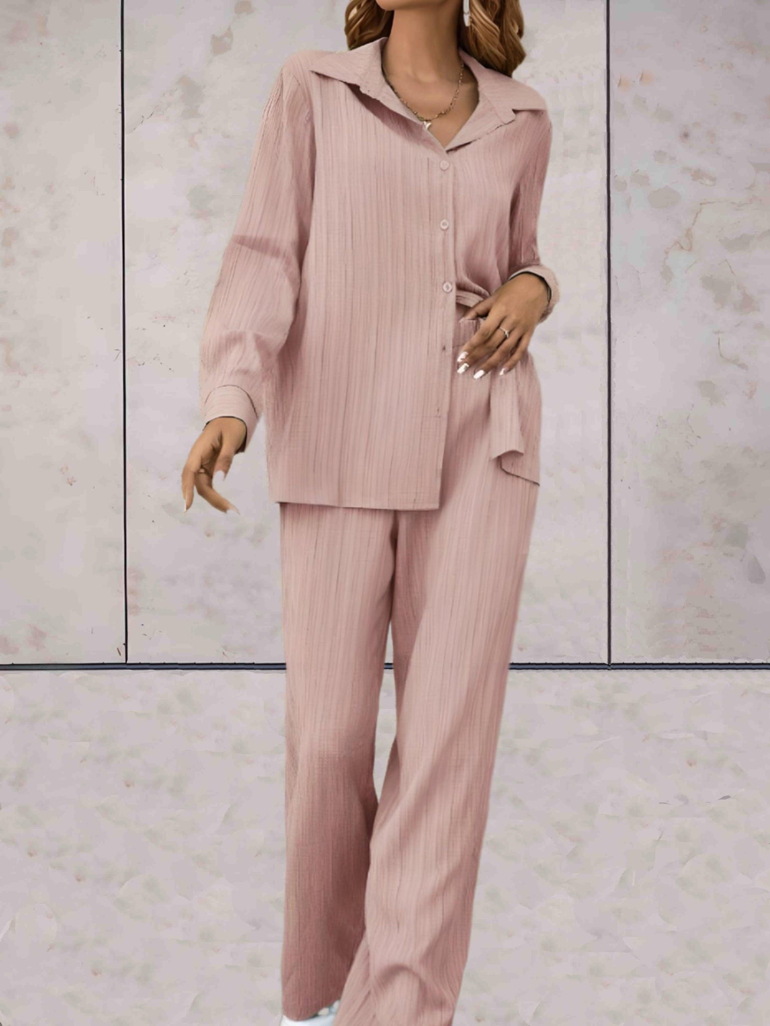 Oversized 2-Delige Comfortabele Wijde Set Met Hoge taille Voor Dames - Sylvia