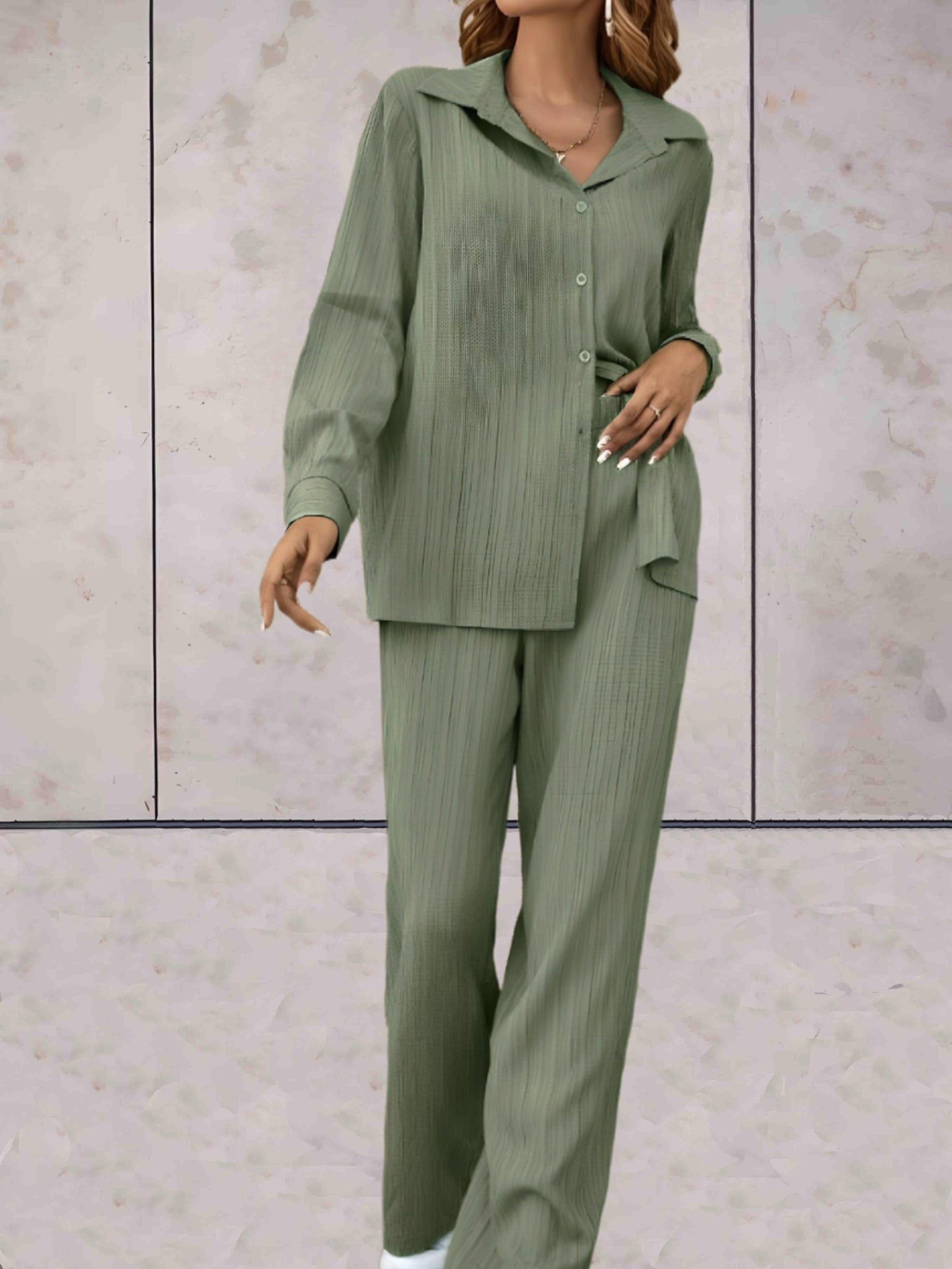 Oversized 2-Delige Comfortabele Wijde Set Met Hoge taille Voor Dames - Sylvia