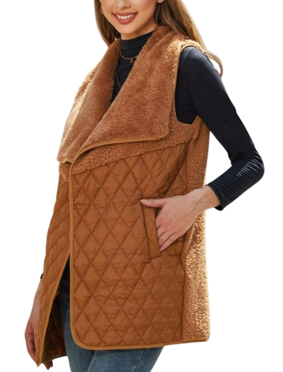 Teddy Bodywarmer Met Open Voorkant