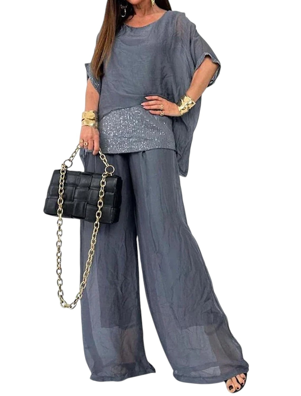 2-Delige Set Blouse & Wijde Broek