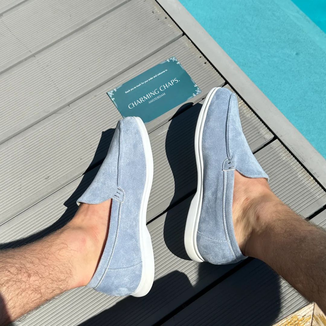 Half Leren Suède Loafers - George