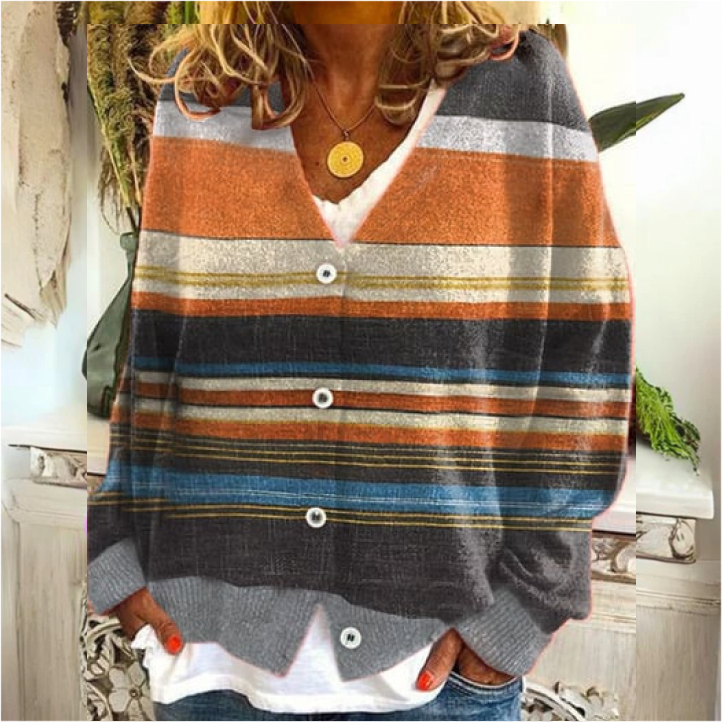 Bloemengebreid Vest Met Knoopsluiting | Winter