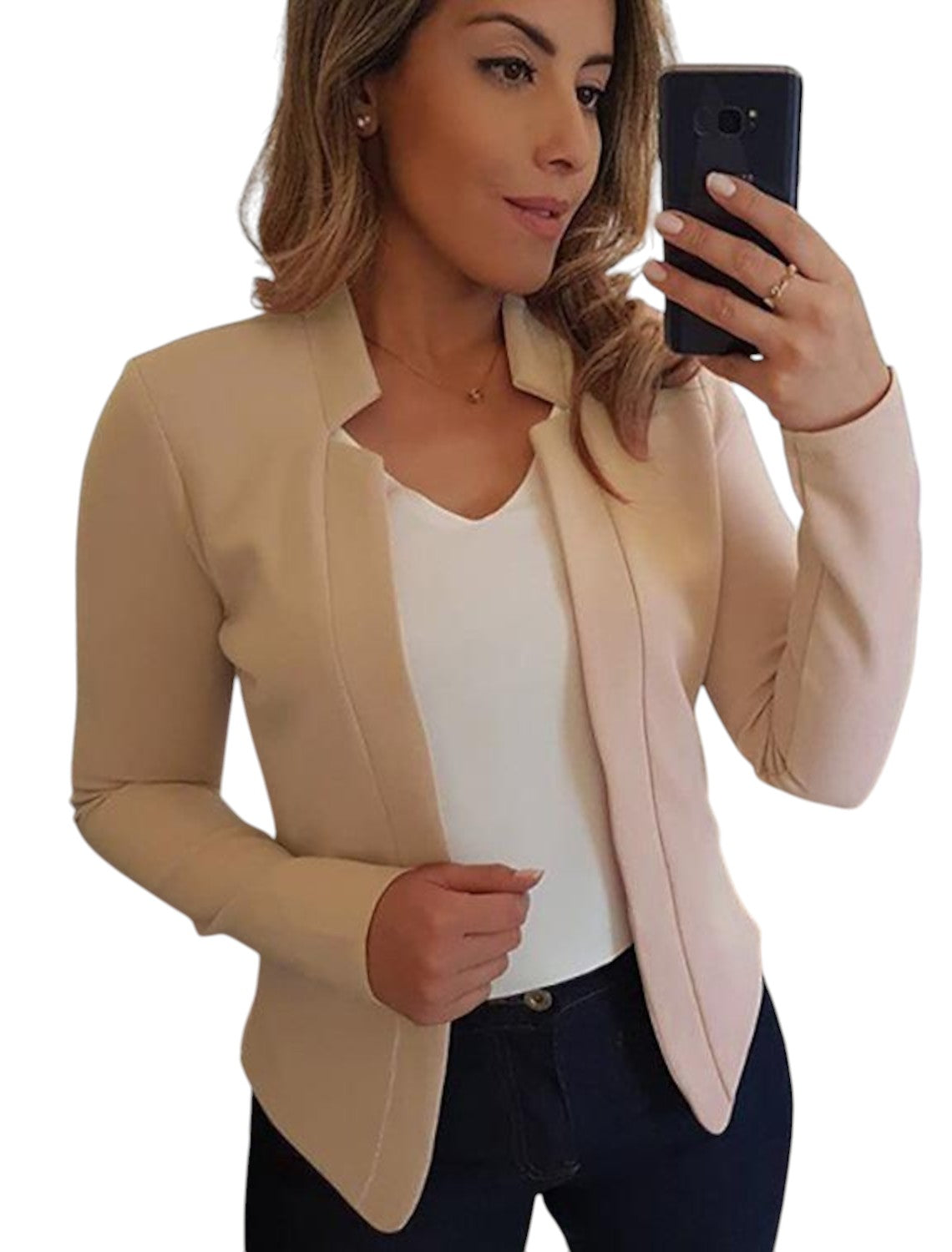 Nette Dames Blazer Met Open Voorkant