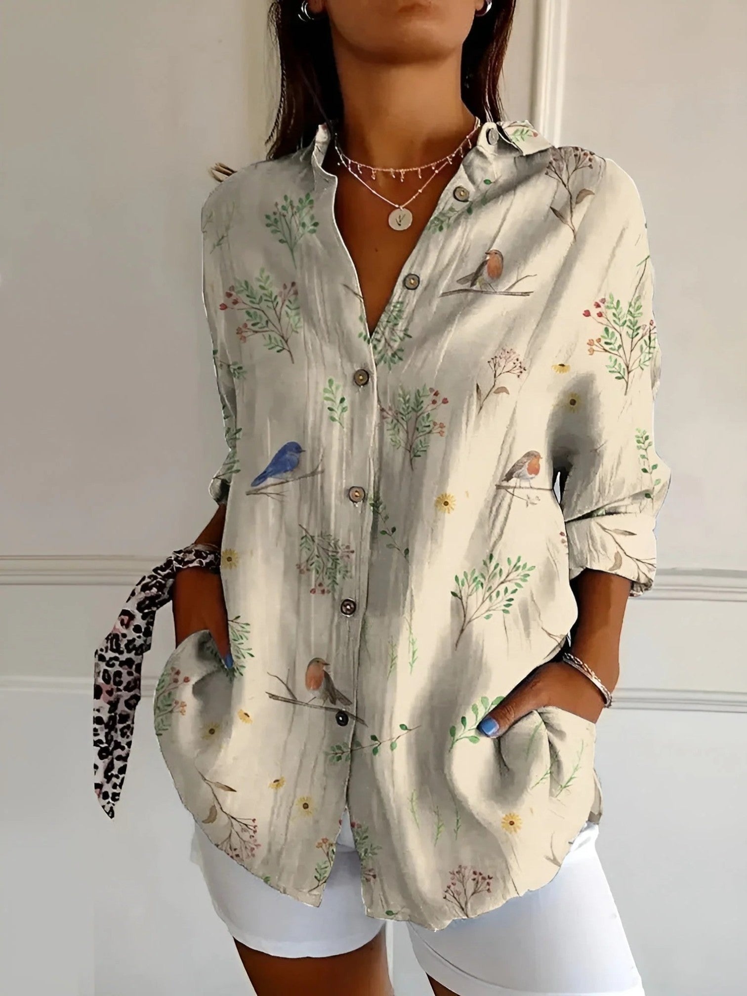 Anaëlle | Casual Zomerblouse Met Lange Mouwen