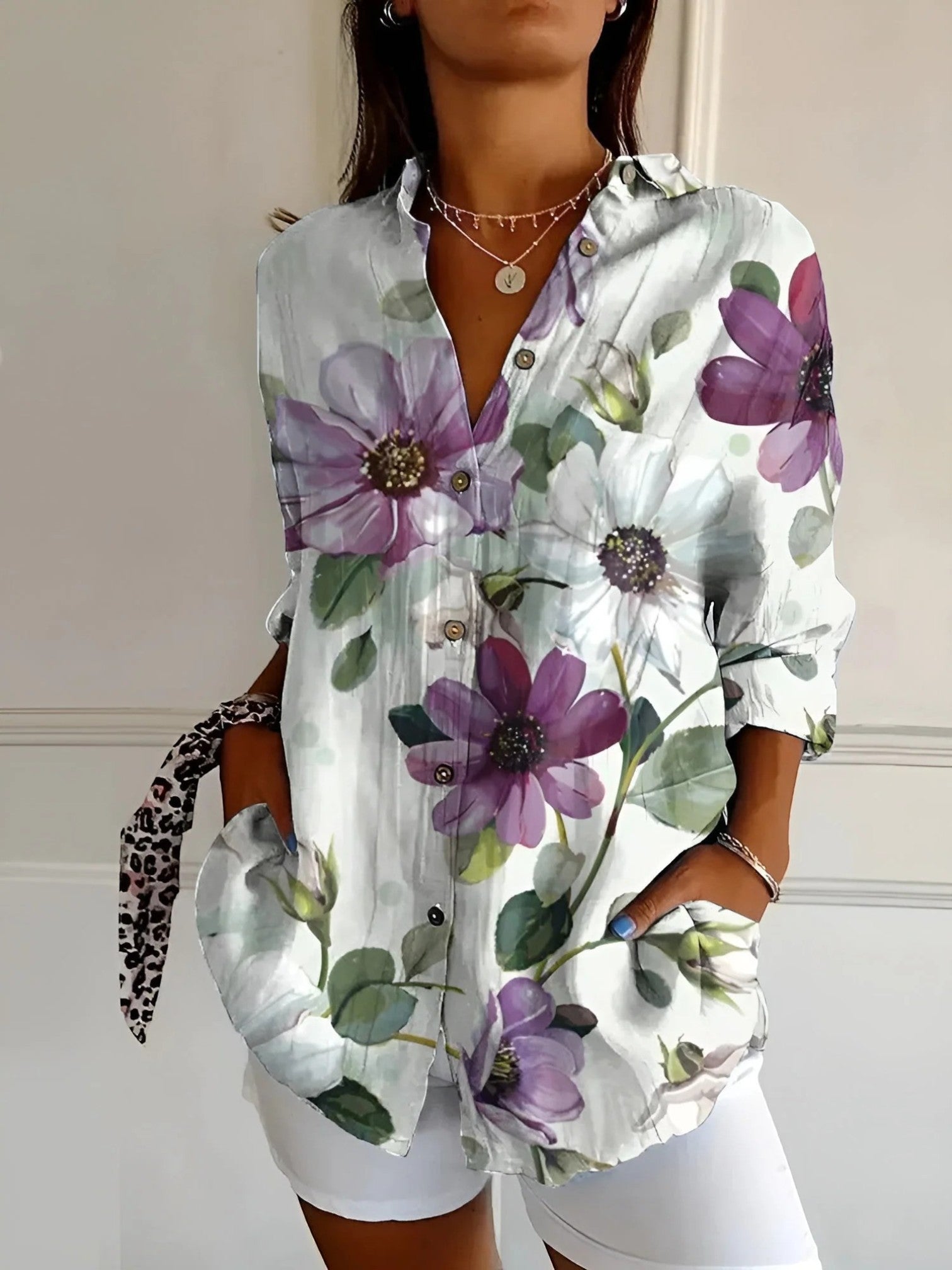 Anaëlle | Casual Zomerblouse Met Lange Mouwen