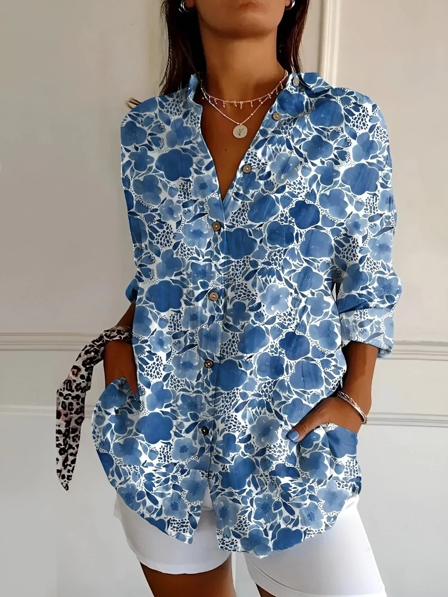 Anaëlle | Casual Zomerblouse Met Lange Mouwen