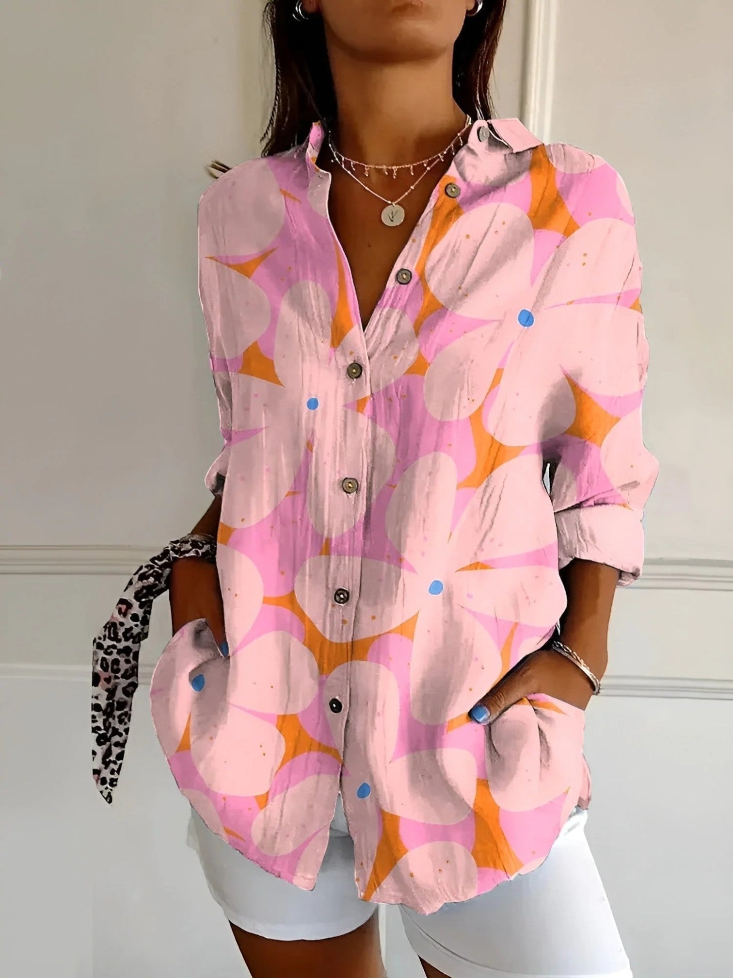 Anaëlle | Casual Zomerblouse Met Lange Mouwen